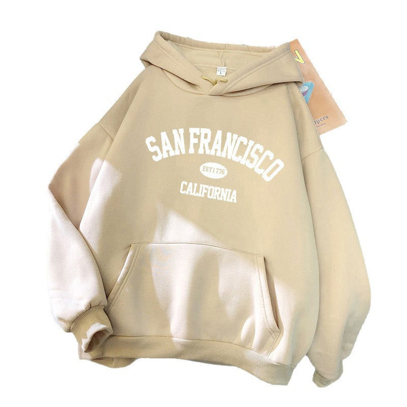 Damer hettegensere med moderne San Francisco trykk Skjora