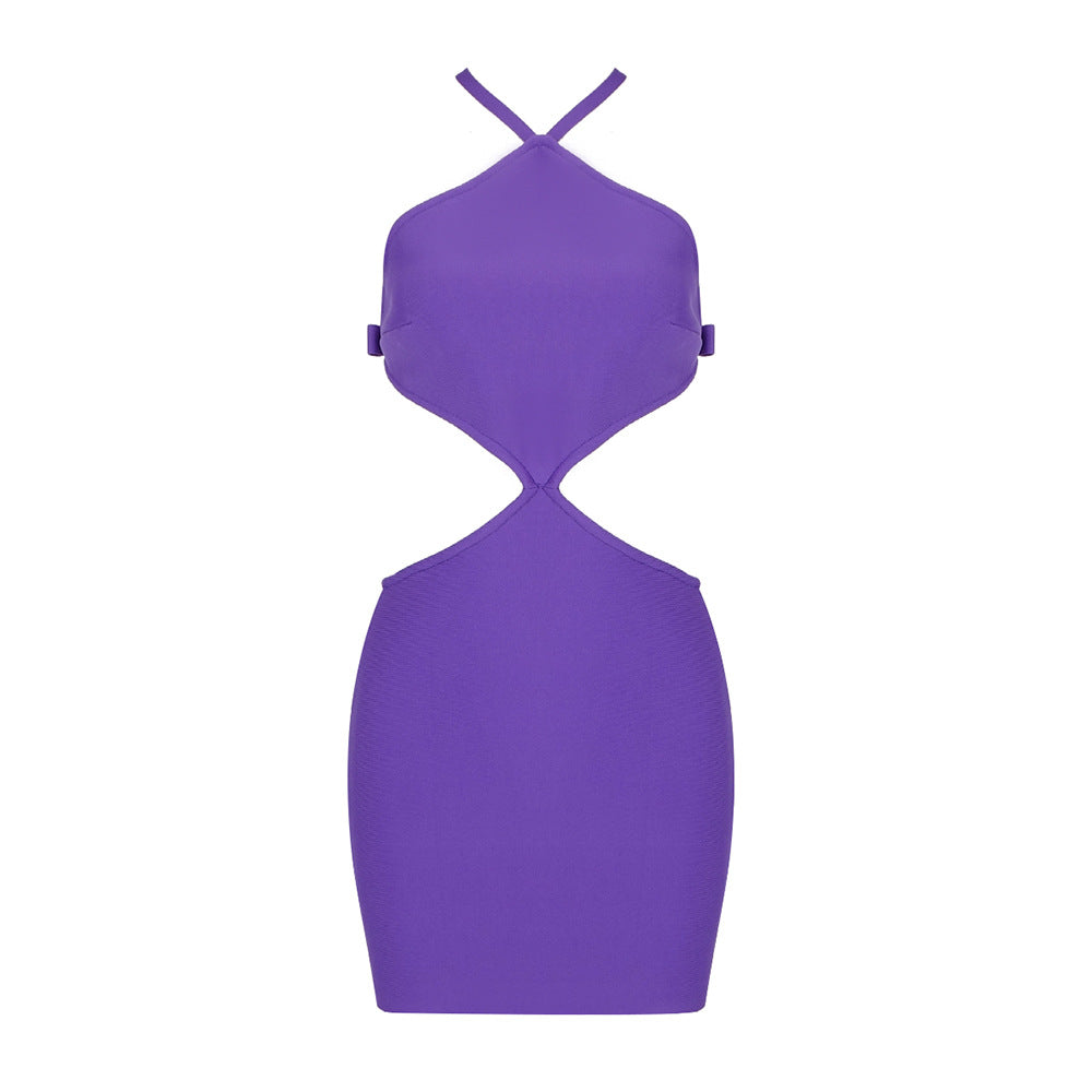 Dame figurnær Cut-Out kjole med halterneck design Skjora