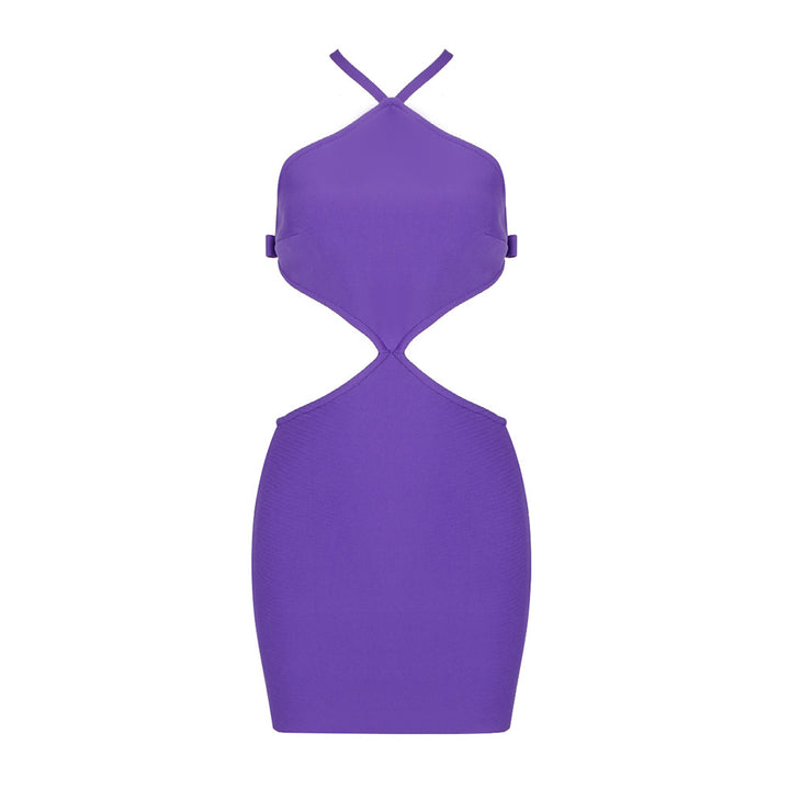 Dame figurnær Cut-Out kjole med halterneck design Skjora