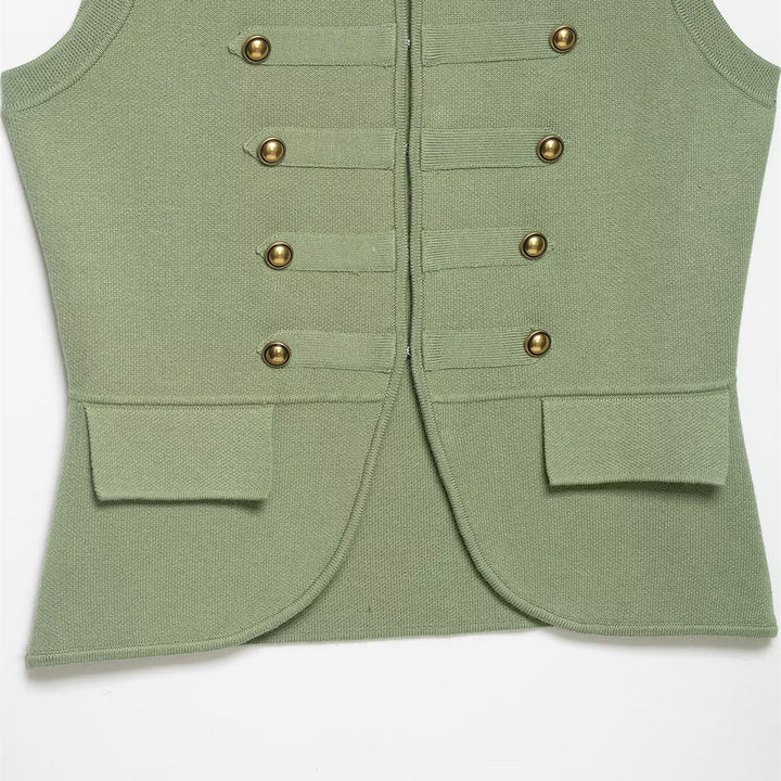Damer raffinert utility-vest i militærstil med knappe-detaljer Skjora