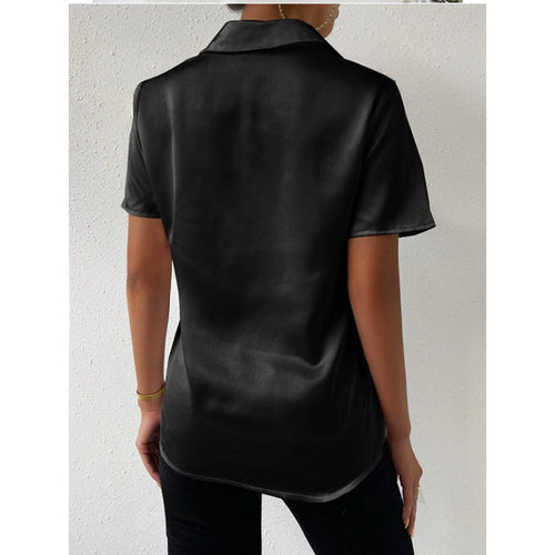 Dame elegant satinbluse Skjora