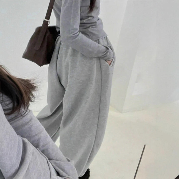 Damer komfortable sweatpants med elastisk midje og avslappet snitt Skjora