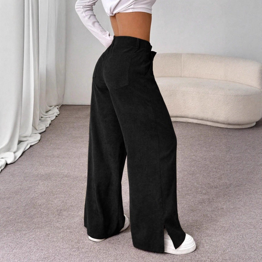 Dame Bred High-Waist Bukser Skjora