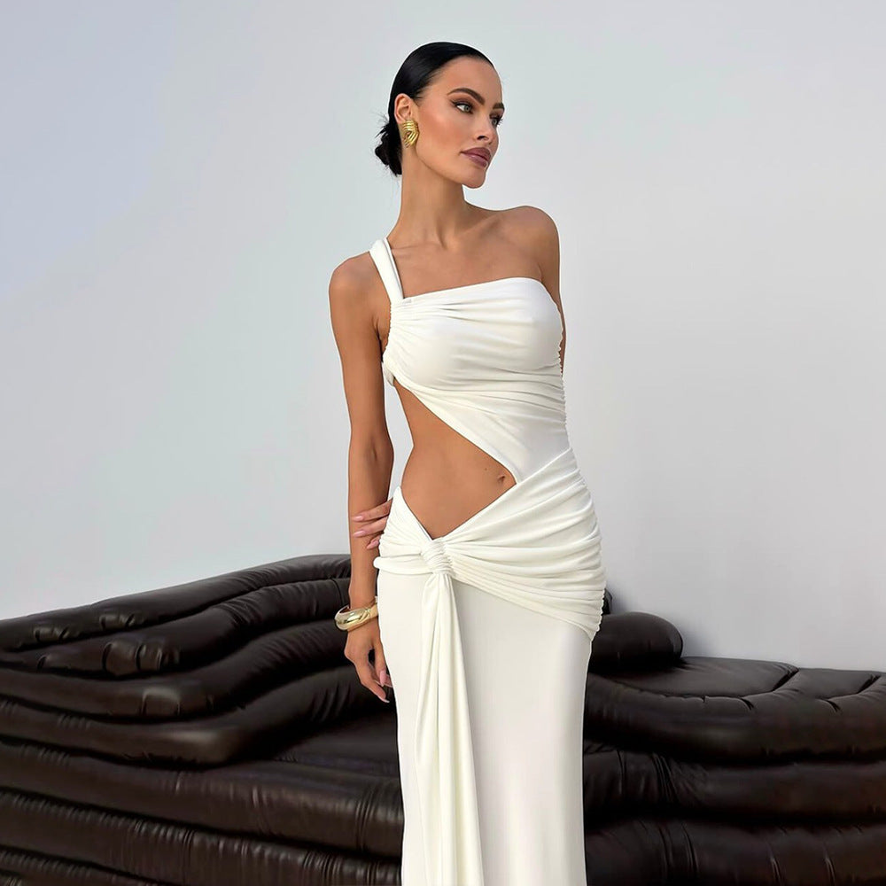 Damer Elegant omslagskjole med asymmetrisk snitt og raffinert cut-out Kjole