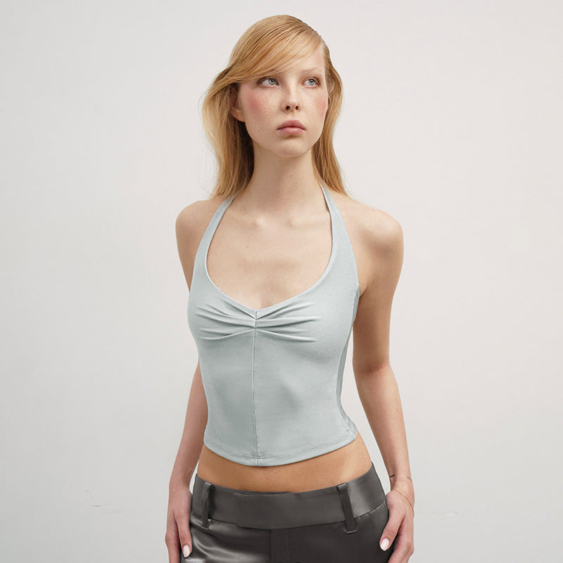 Dame topp med halterneck og moderne design Skjora