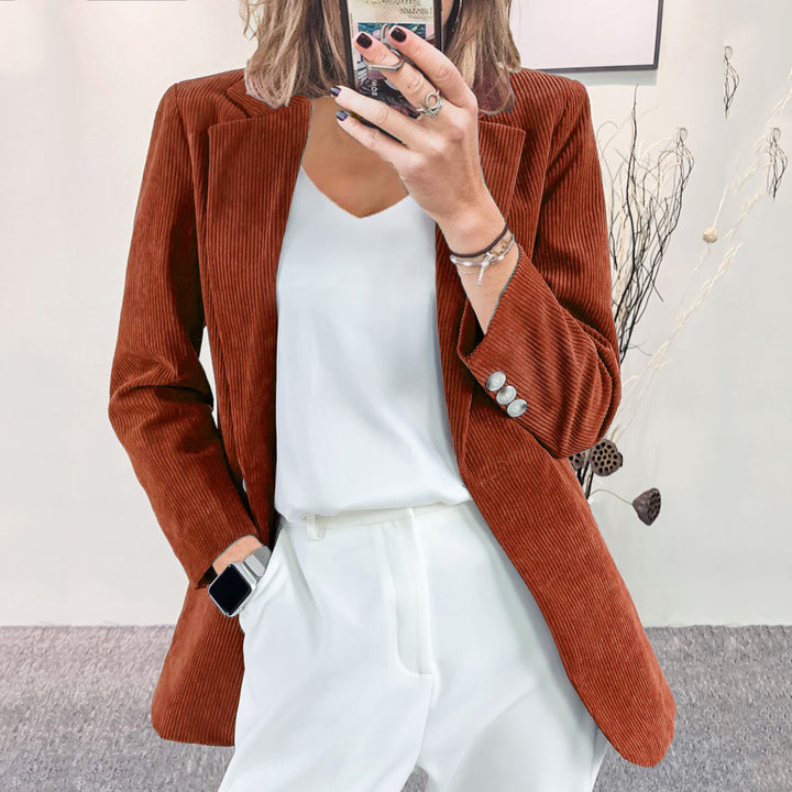 Damenes stilige stripete blazer med slim fit Skjora