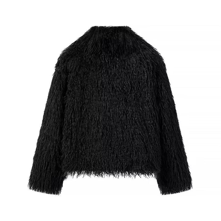 Dames Cozy Plush Jakke med Moderne Snitt og Mykt Materiale