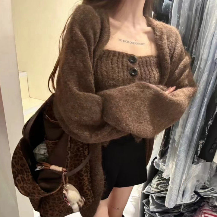 Dame cardigan med knappedetaljer og løs passform Skjora