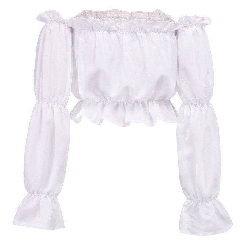 Dame Off-Shoulder Bluse med Rüschendetaljer Skjora