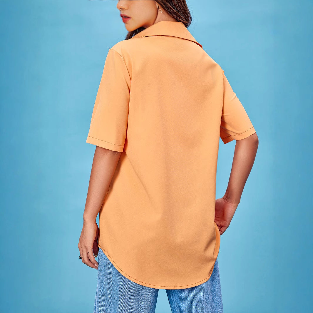 Damer casual kortermet bluse med praktiske lommer og elegant snitt Skjora