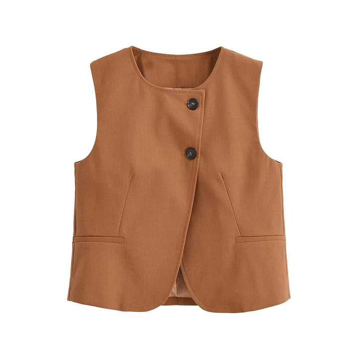 Dame vide Chino-shorts med elegant plissert og praktiske sidelommer Skjora