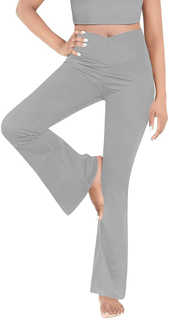 Dame Bootcut Yoga-bukse laget av elastisk materiale med høy midje Skjora