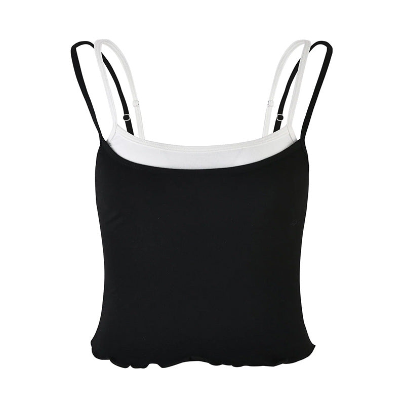 Dame ermeløs tanktop med dobbeltlagd design Skjora