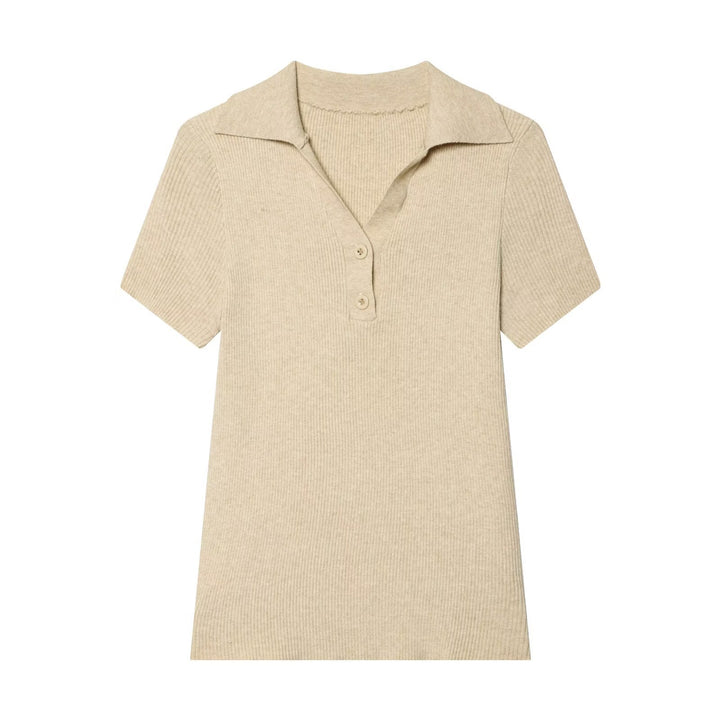 Dame polo shirt med strukturert stoff og eksklusiv krage Skjora