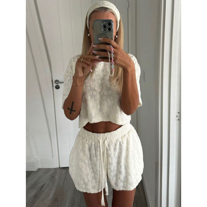 Dame Sporty To-delt Set med luftige Shorts og T-skjorte Skjora
