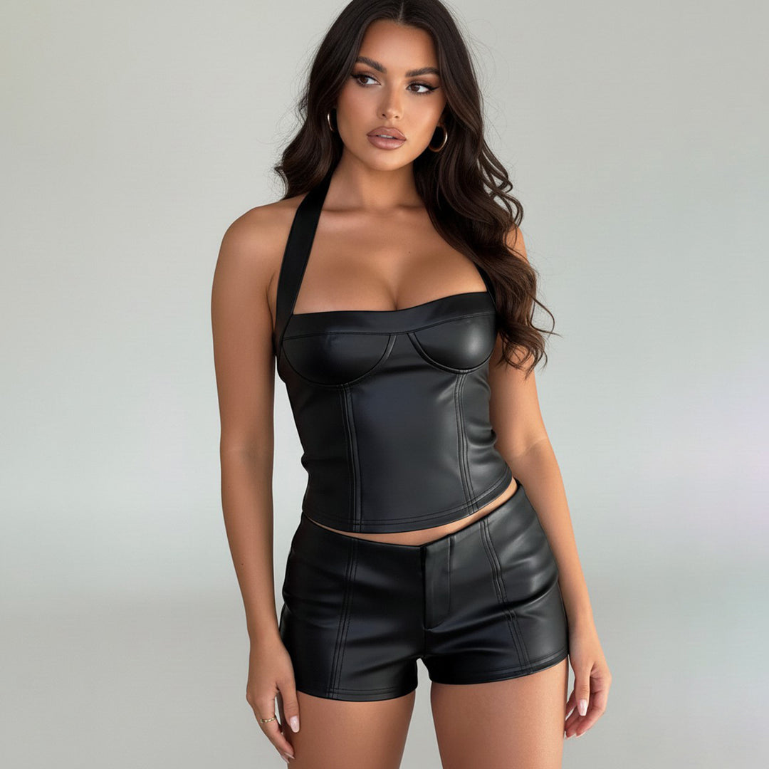 Dame Künstlær Crop-Top med romantisk snitt og forførende bustier-effekt Skjora