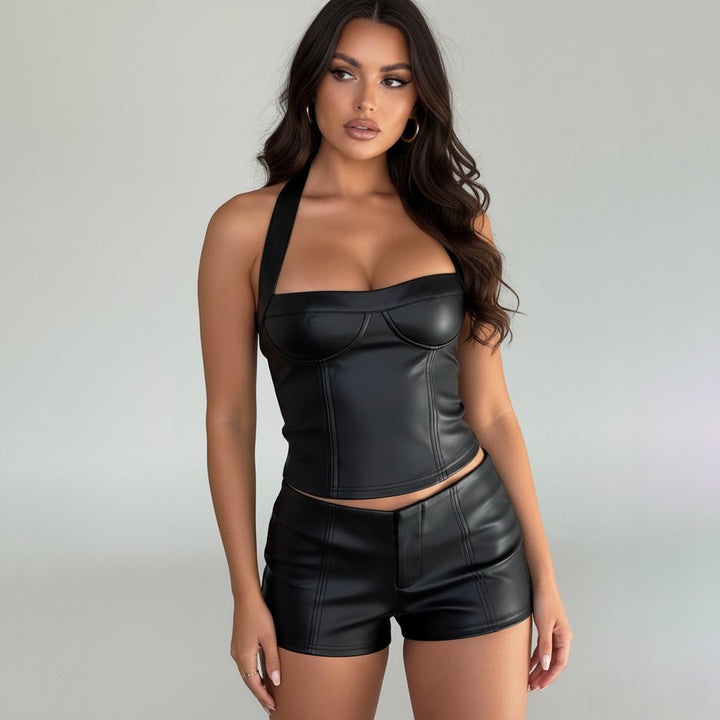 Dame Künstlær Crop-Top med romantisk snitt og forførende bustier-effekt Skjora