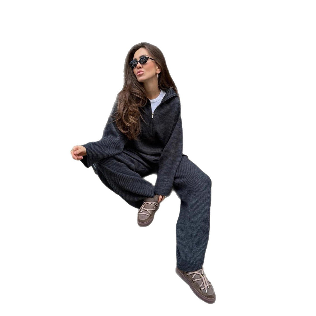Kvinne Casual Strikkedress med Høy Krage og Løs Passform Skjora