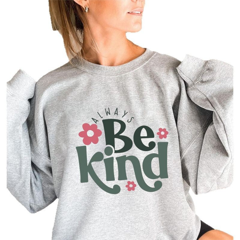 Dame sweatshirt med motiverende budskap og trendy puffermdesign Skjora
