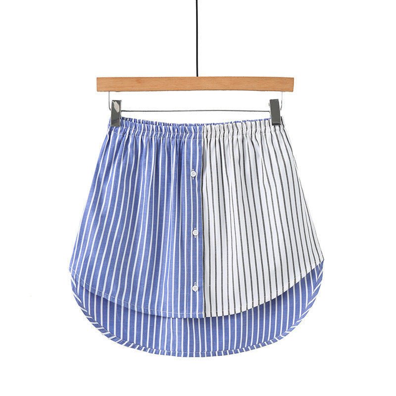 Dame bluse skjorte med kreativt stripemønster Skjora