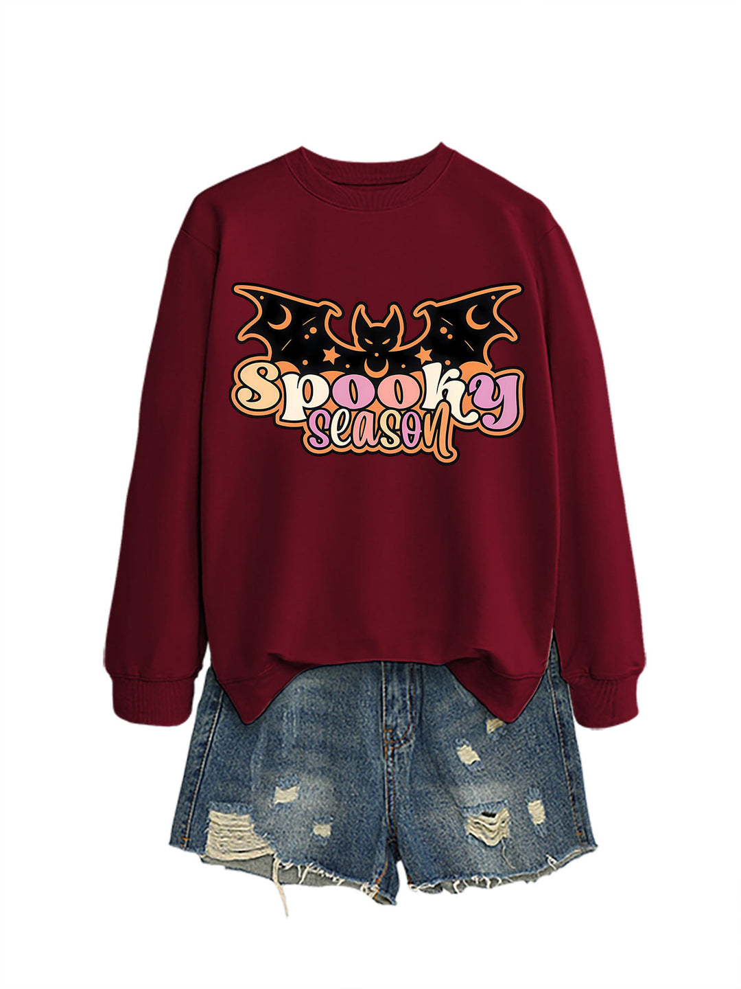 Kvinne sweatshirt med kreativ Halloween-design Skjora