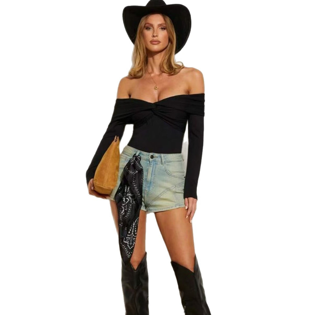 Dame Off-Shoulder Body med elegant drapering Skjora