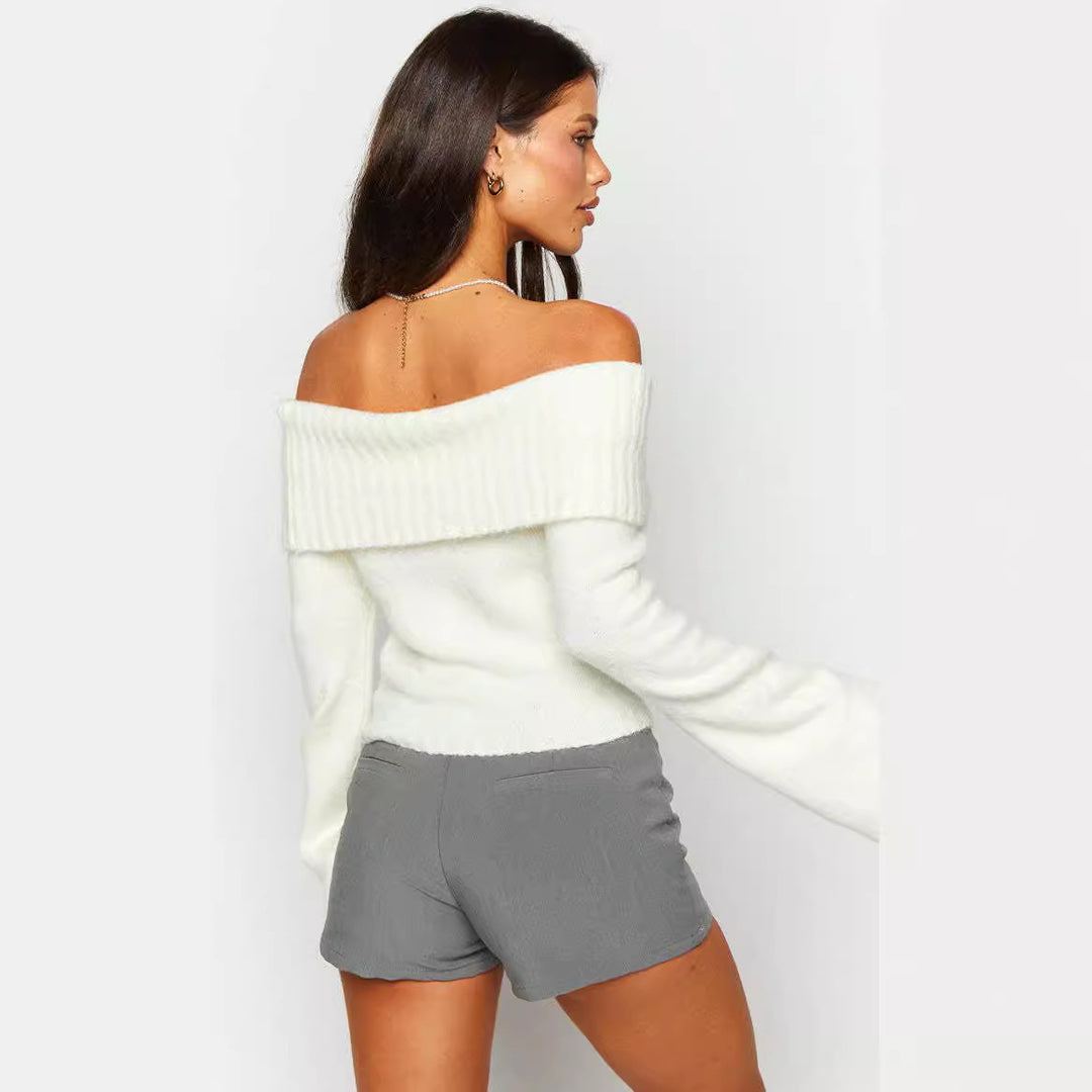 Damer Off-Shoulder Pullover Skjora