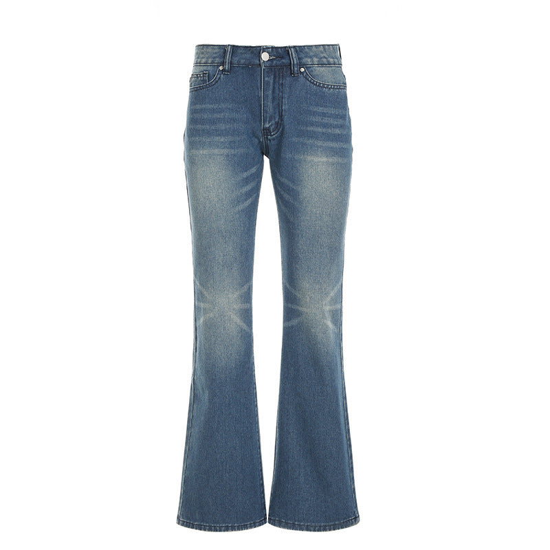 Damer Flared Jeans med høy midje og distressed design Skjora