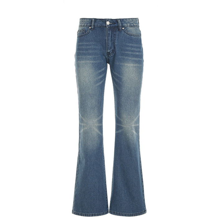 Damer Flared Jeans med høy midje og distressed design Skjora
