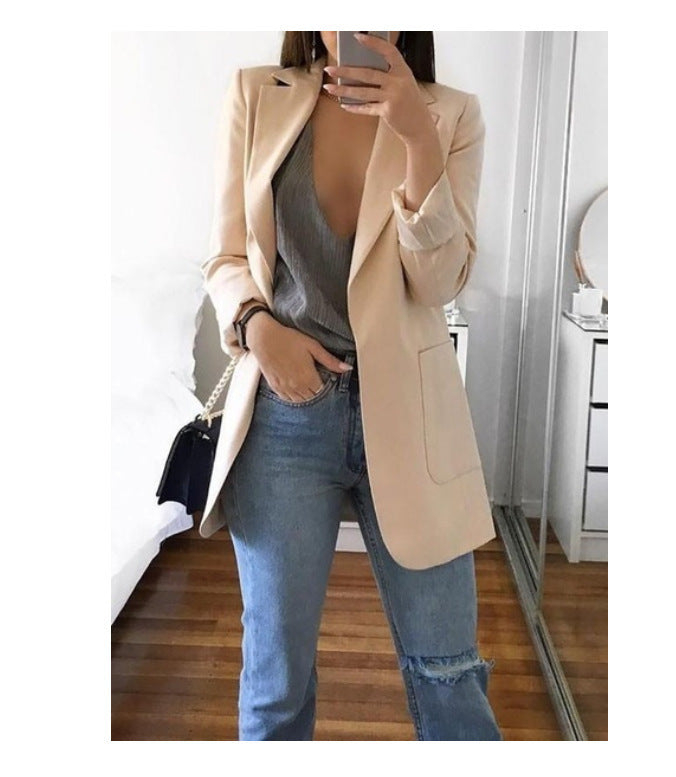 Dame elegant blazer med innsvingt snitt og praktiske lommer Skjora
