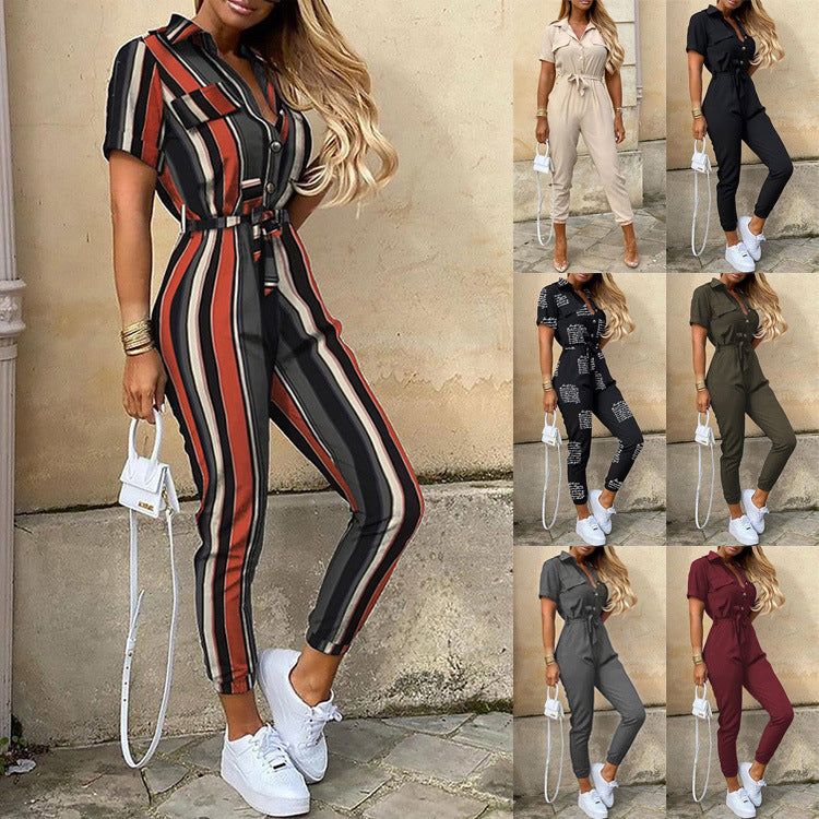 Dame elegant jumpsuit med innsvingt snitt og praktiske lommer Skjora