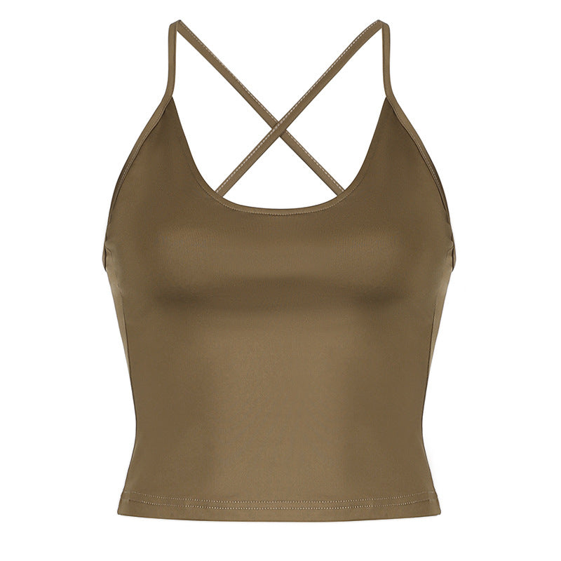 Dame Sporty Crop-Top og Shorts-sett med justerbar midje Skjora