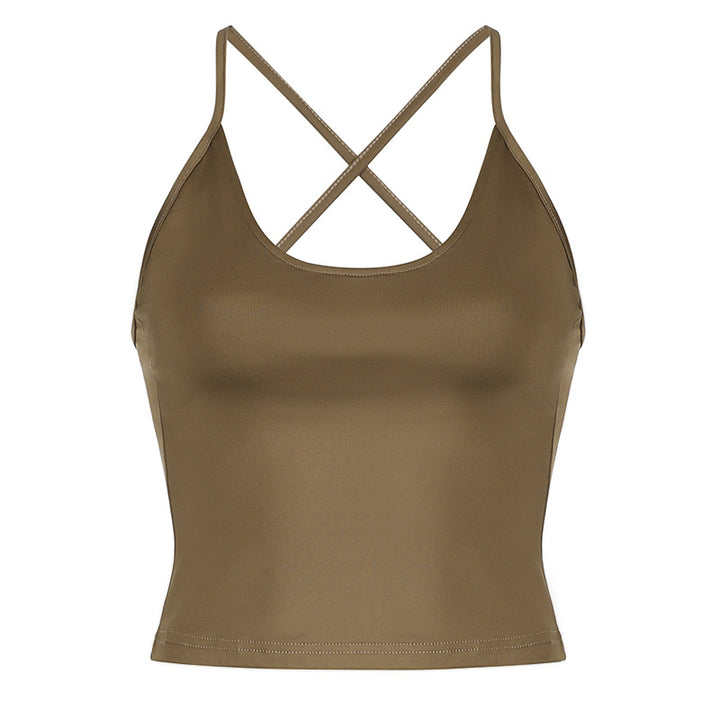 Dame Sporty Crop-Top og Shorts-sett med justerbar midje Skjora