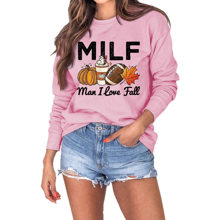 Kvinne sweatshirt med høst essens motiv og inspirerende tekst Skjora