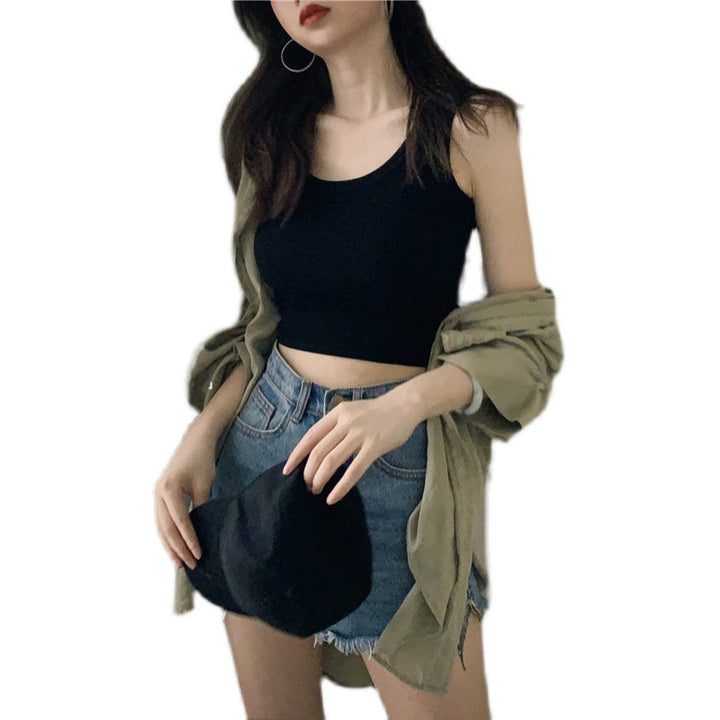 Dame crop top laget av pustende bomull med slank passform Skjora