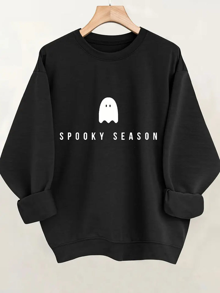 Damer sweatshirt med morsomt spøkelsemotiv og vid kutt Skjora