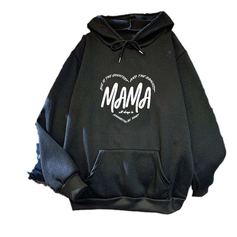 Dame hettegenser med kreativt mamma-motiv Skjora