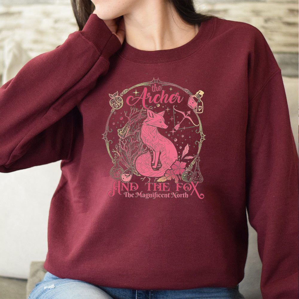 Dame sweatshirt med kreativt dyremotiv og inspirerende trykk Skjora