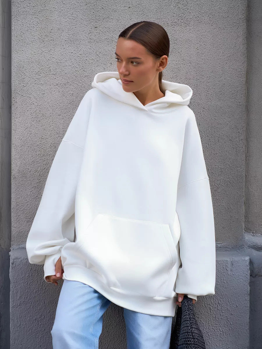 Dames oversized hoodie met volumineuze mouwen en geïntegreerde kangoeroezak Skjora