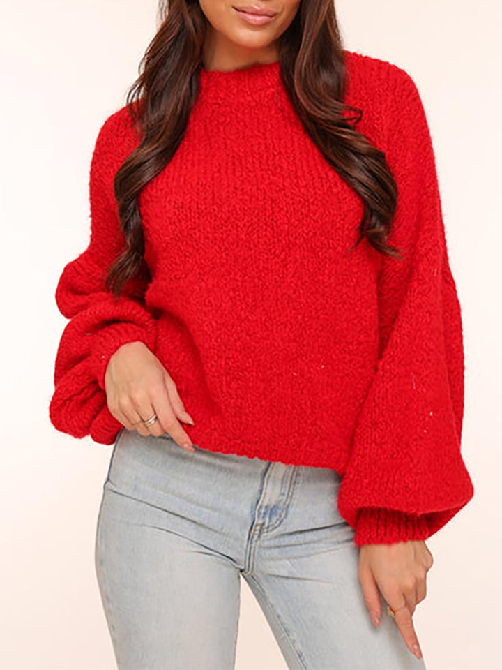 Kvinnens chunky strikket oversized genser med voluminøse ermer og koselig passform Skjora