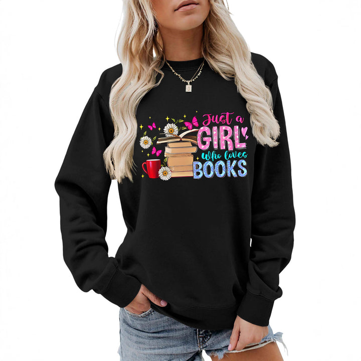 Dame sweatshirt med iøynefallende bokmotiv og ledig passform Skjora