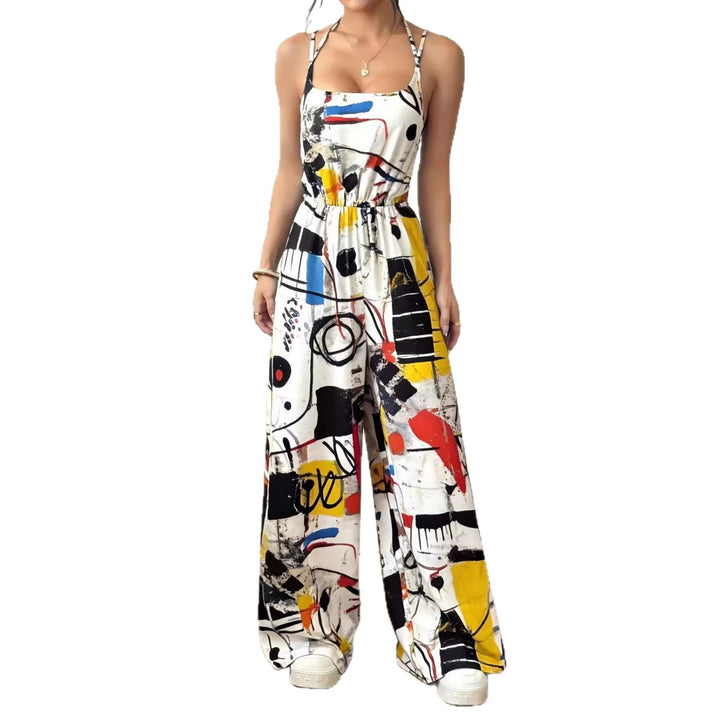 Dame Elegant Jumpsuit med vide ben og spaghetti-stropper Skjora