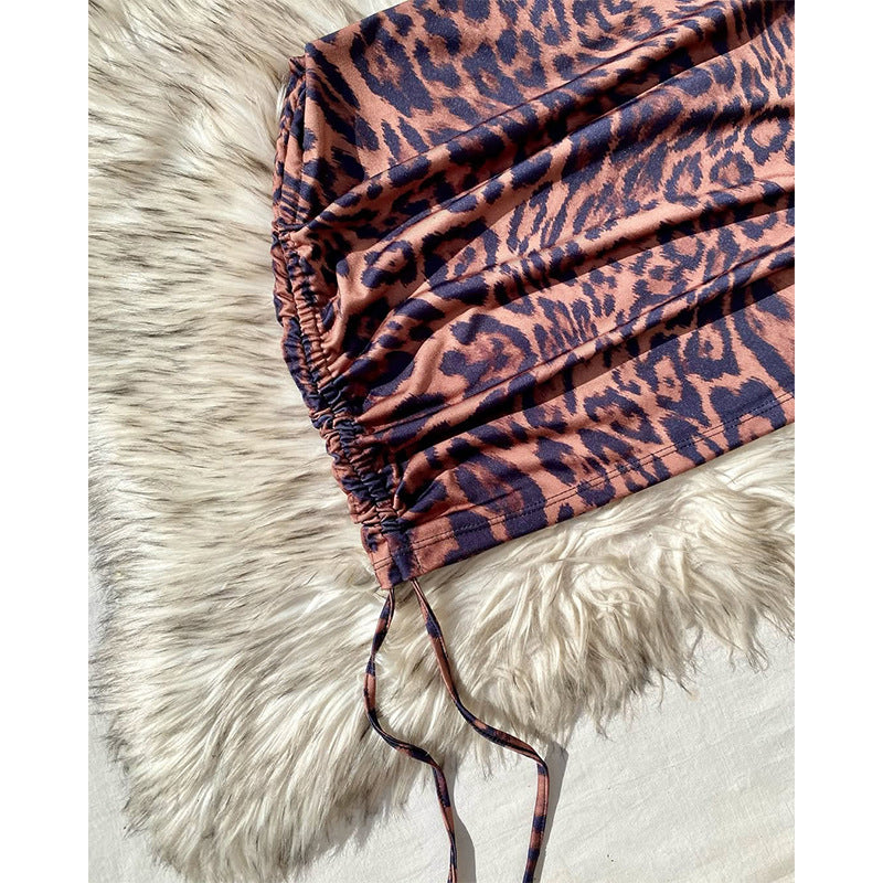 Damer sexy Leo-Crop-Top med leken omslagdesign Skjora