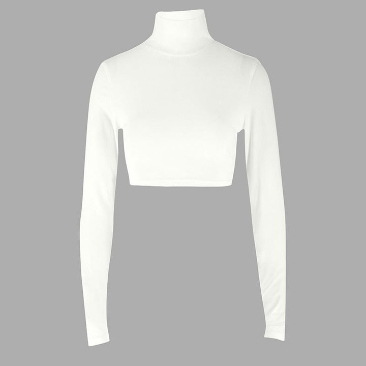 Damer trendy Dry-Fit Crop-Top med ståkrage Skjora