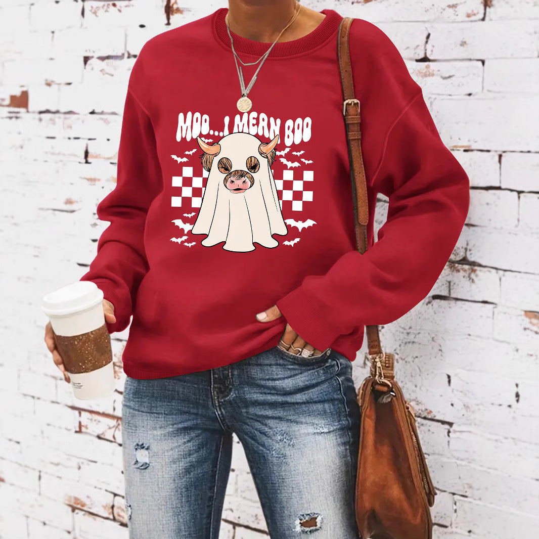 Dame sweatshirt i munter Halloween-design Skjora