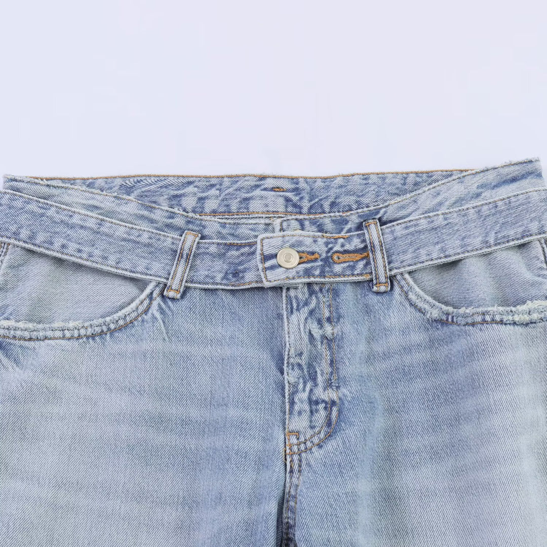 Damer vide jeans i moderne snitt med høye sideåpninger Skjora