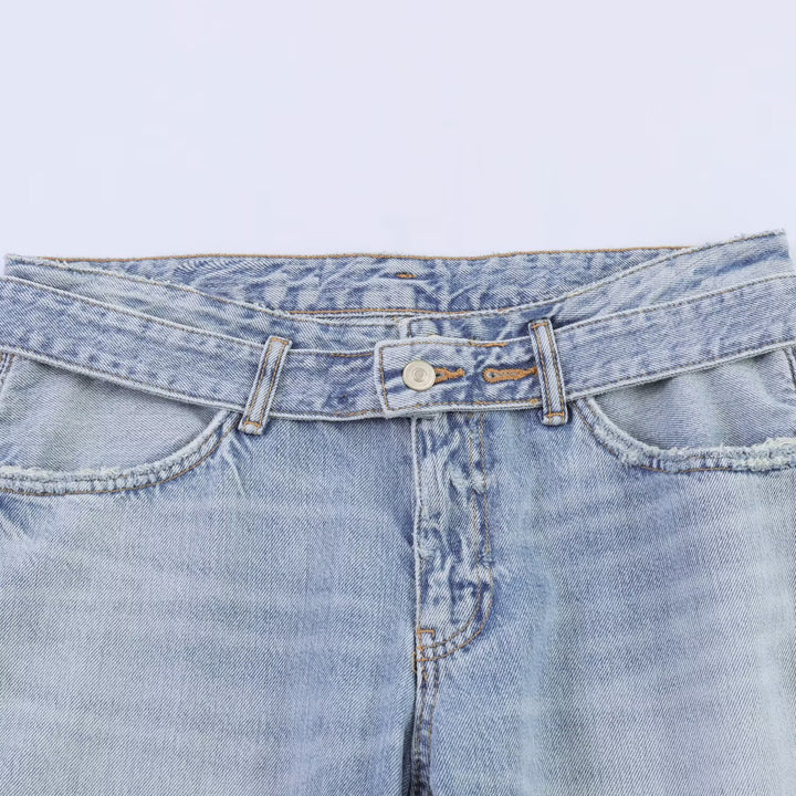 Damer vide jeans i moderne snitt med høye sideåpninger Skjora