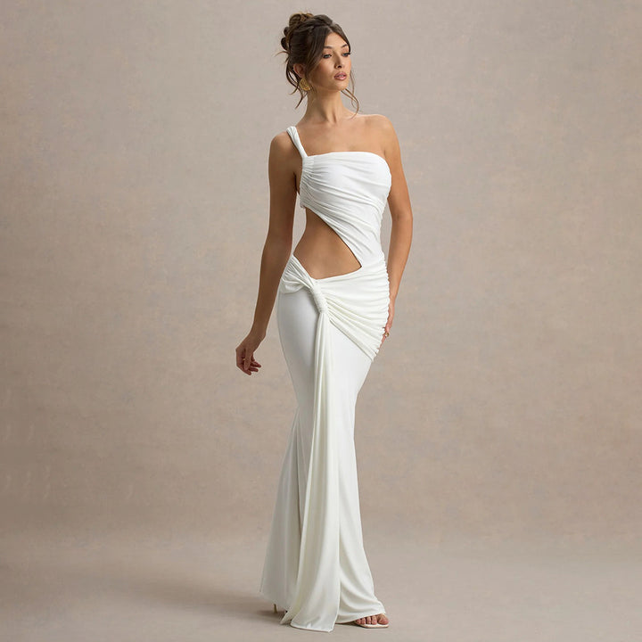 Damer Elegant omslagskjole med asymmetrisk snitt og raffinert cut-out Kjole