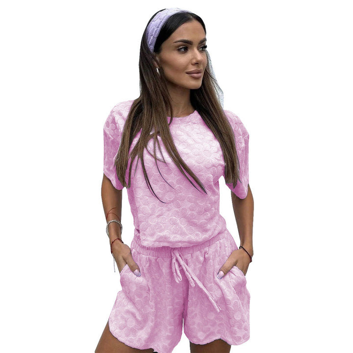 Dame Sporty To-delt Set med luftige Shorts og T-skjorte Skjora