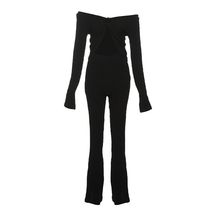 Dame sett med frisk cut-out design og langermet bluse Skjora